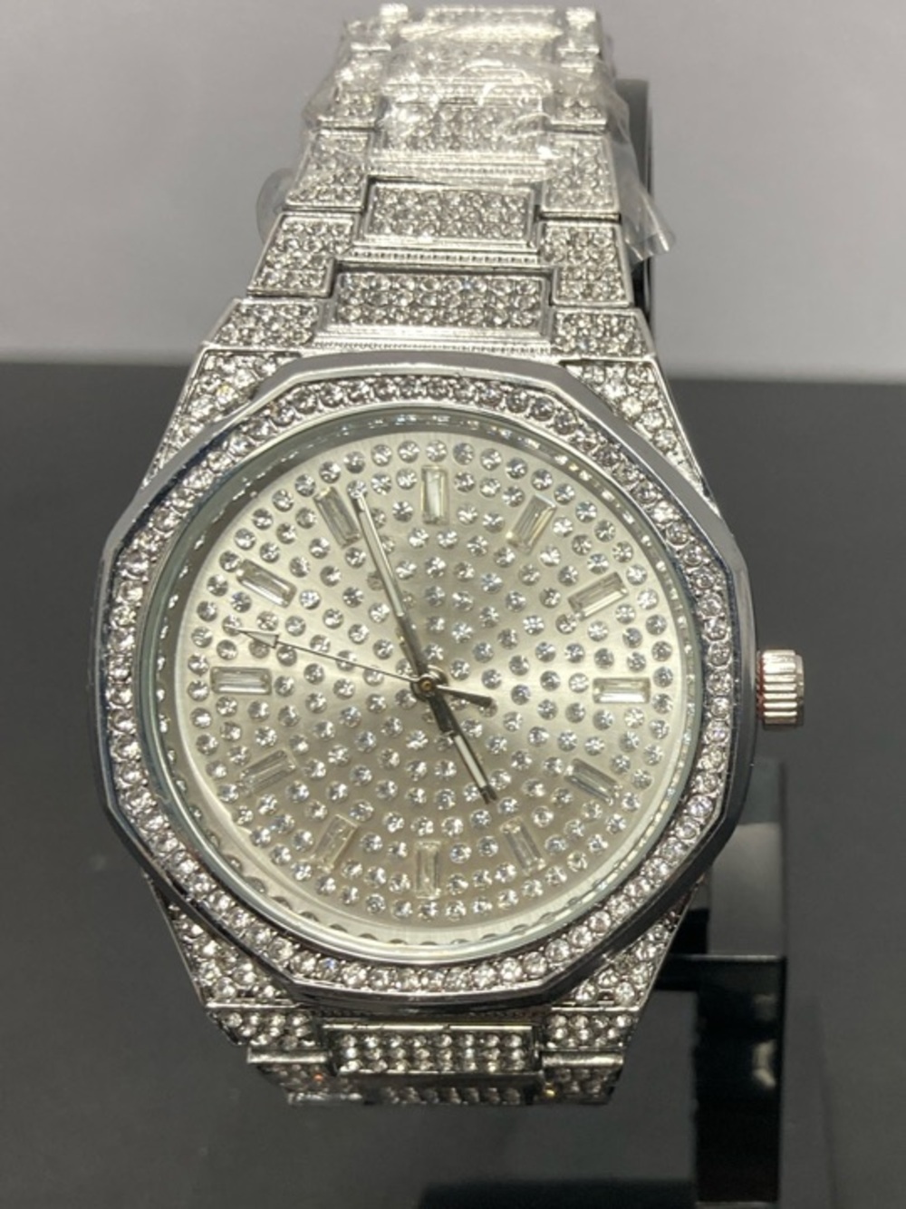 Montres Carlo Silver Crystal-Embellished Watch